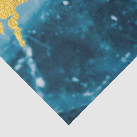 Geode Agate Gemstone Blue und Gold Seidenpapier (Ausschnitt)