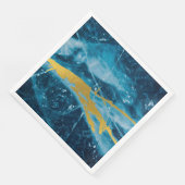 Geode Agate Gemstone Blue und Gold Serviette (Ecke)