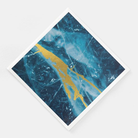 Geode Agate Gemstone Blue und Gold Serviette (Ecke)