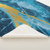 Geode Agate Gemstone Blue und Gold Sherpadecke (3/4)