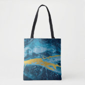 Geode Agate Gemstone Blue und Gold Tasche (Vorderseite)