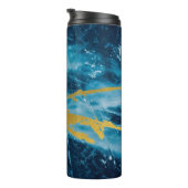 Geode Agate Gemstone Blue und Gold Thermosbecher (Nach rechts gedreht)