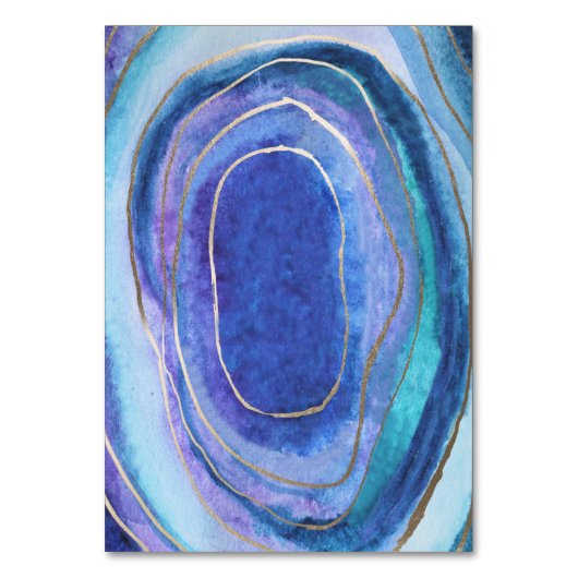 Geode Agate Gemstone Einsteckkarten für Hochzeiten Tischnummer (Rückseite)