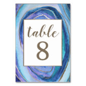 Geode Agate Gemstone Wedding Tischnummer Cards (Vorderseite)