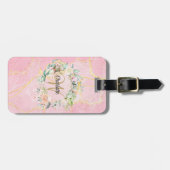 Geode Agate Gold Script Monogram Gepäckanhänger (Vorderseite horizontal)