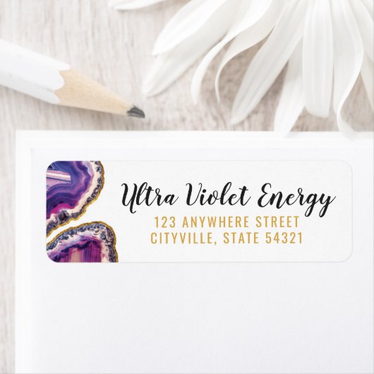 Geode Agate Slice Gem Ultra Violet Rücksendeadress (Insitu)