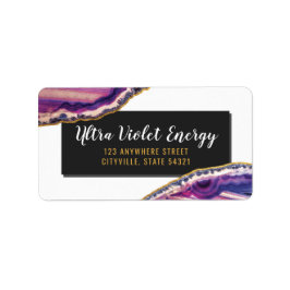 Geode Agate Slice Gemstone Ultra Violet Lila Adressaufkleber