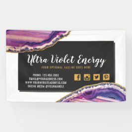 Geode Agate Slice Gemstone Ultra Violet Lila Banner