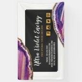 Geode Agate Slice Gemstone Ultra Violet Lila Banner (Vertikal)