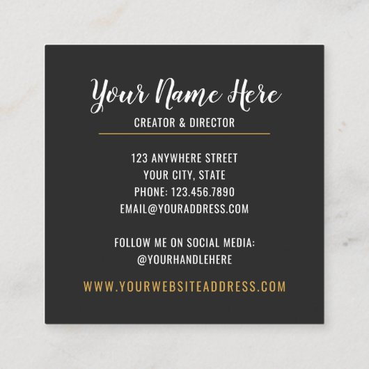 Geode Agate Slice Gemstone Ultra Violet Lila Quadratische Visitenkarte (Rückseite)