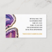 Geode Agate Slice Gemstone Ultra Violet Lila Visitenkarte (Rückseite)