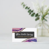 Geode Agate Slice Gemstone Ultra Violet Lila Visitenkarte (Stehend Vorderseite)