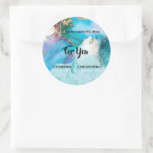 Geode Aquarell agate Gastgeschenk Hochzeit "For yo Runder Aufkleber (Tasche)