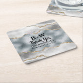 Geode Aquarell Imitate Gold Silber Brautparty Rechteckiger Pappuntersetzer (angewinkelt)