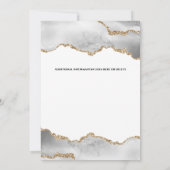 Geode Aquarellfarben Imitate goldweiß agieren eleg Einladung (Rückseite)