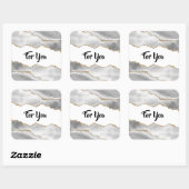 Geode Aquarellfarbene Imitate Gold verleihen elega Quadratischer Aufkleber (Blatt)