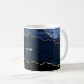 Geode Blau Vergoldet  Kaffeetasse (VorderseiteRechts)