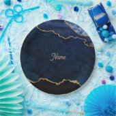 Geode Blau Vergoldet Pappteller (Party)