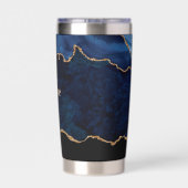 Geode Blau Vergoldet Thermobecher (Rückseite)