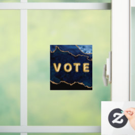 Geode Blau Vergoldete Abstimmung Fensteraufkleber