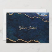 Geode Blau Vergoldeter Geburtstag Einladung (Vorderseite)