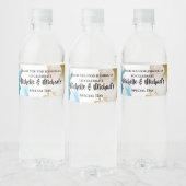 Geode-blaues Gold in Aquarellfarben Wasserflaschenetikett (Flaschen)