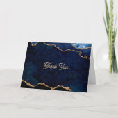 Geode Blue Gilded Dankeskarte (Vorderseite)