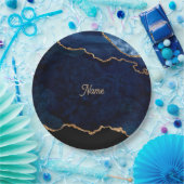 Geode Blue Gilded Pappteller (Party)