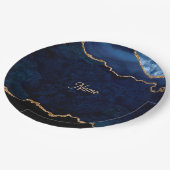 Geode Blue Gilded Pappteller (Schrägansicht)