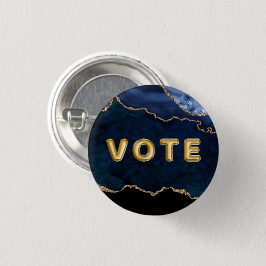 Geode Blue Gilded Vote Button (Vorne & Hinten)