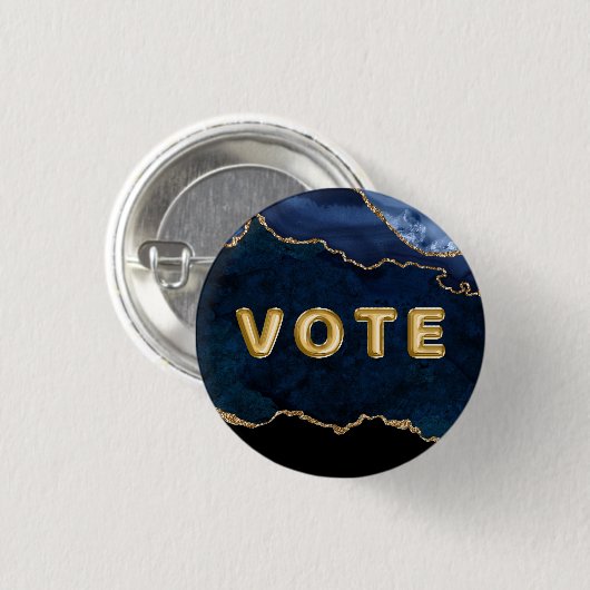 Geode Blue Gilded Vote Button (Vorne & Hinten)