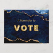 Geode Blue Gilded Vote Postkarte (Vorderseite)