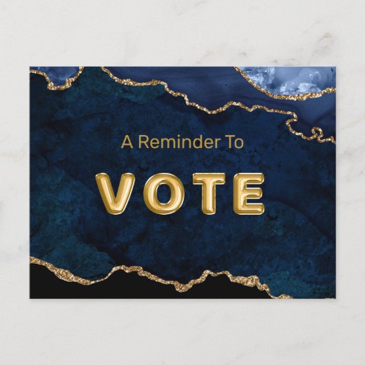 Geode Blue Gilded Vote Postkarte (Vorderseite)