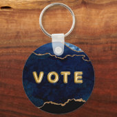 Geode Blue Gilded Vote Schlüsselanhänger (Rückseite)