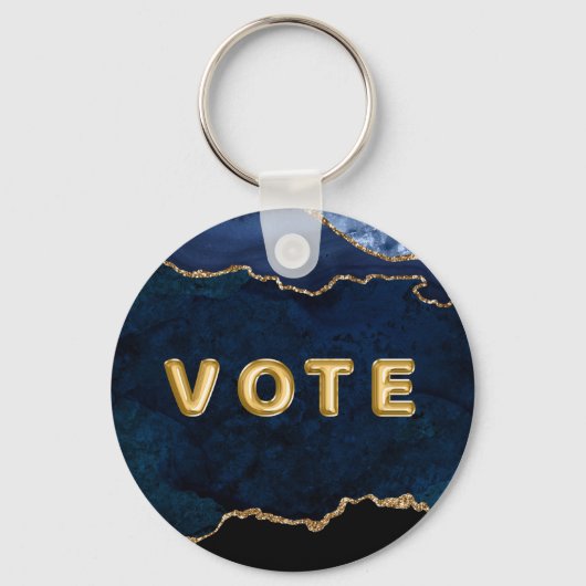 Geode Blue Gilded Vote Schlüsselanhänger (Rückseite)