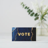 Geode Blue Gilded Vote Visitenkarte (Stehend Vorderseite)