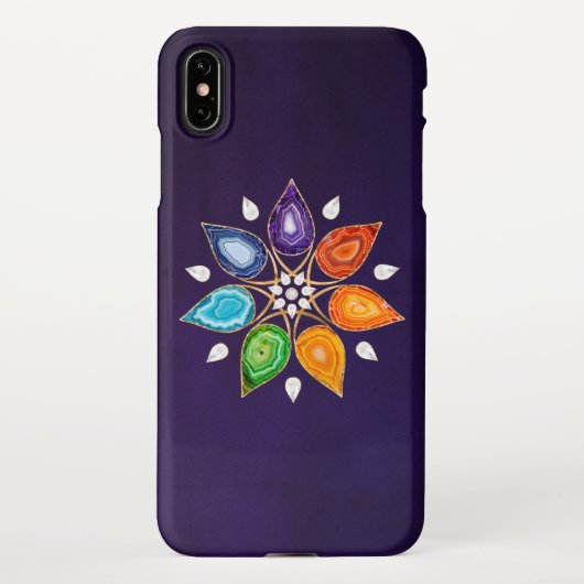 Geode Chakras Mandala - Lotus Petals iPhone Hülle (Rückseite)
