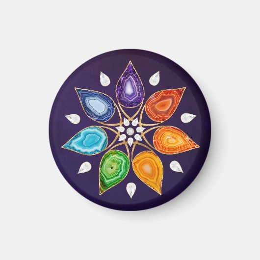 Geode Chakras Mandala - Lotus Petals Magnet (Vorne)