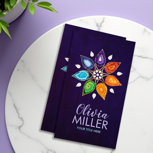 Geode Chakras Mandala - Lotus Petals Visitenkarte