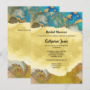Geode Chic Gold Age Aquarell Bridal Einladung