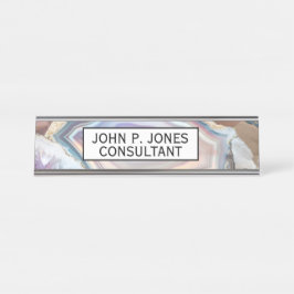 Geode Crystal | Crystal Photo Desk Name Plate Schreibtischnamensplakette