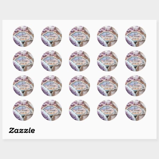 Geode Crystal Wedding Personalized Sticker (Blatt)