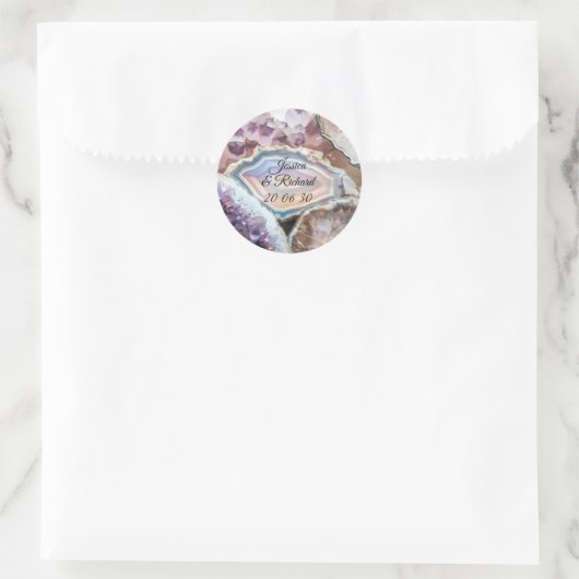 Geode Crystal Wedding Personalized Sticker (Tasche)