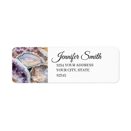 Geode Crystal Wedding Return address Labels (Vorne)