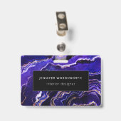 Geode Deep Blue Lila Agate Ausweis (Rückseite mit Clip)