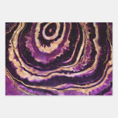 Geode Deep Blue Lila Rose Gold Green Pink Agate Geschenkpapier Set (Vorderseite 3)