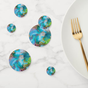Geode falsches Gold blau violett Pfau chic Achat Konfetti
