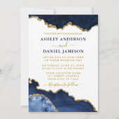 Geode-Foto für die blaue Goldmarble Einladung (Vorderseite)