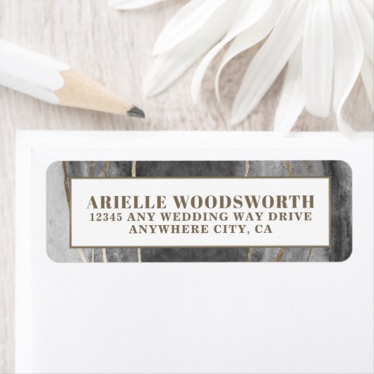 Geode Gemstone Agate Wedding Address Labels (Insitu)