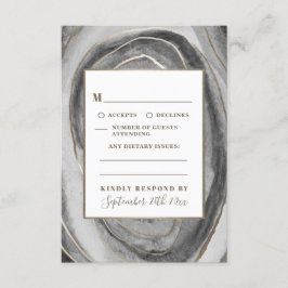 Geode Gemstone Agate Wedding RSVP Cards